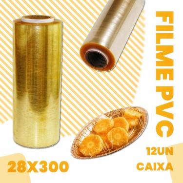 Imagem de Rolo Plástico Pvc Filme Alimentos Bobina    28X300 Cx 12Un