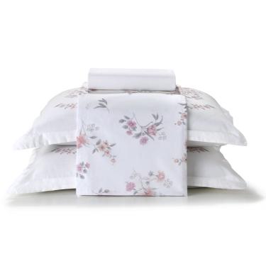 Imagem de Jogo de Cama Casal 100% Algodao Percal 180 Fios Uni Dohler Kit 4 Pecas