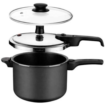 Imagem de Panela De Pressão 2 Em 1 Rochedo Segura 4,5 Litros Grafite Fechamento 