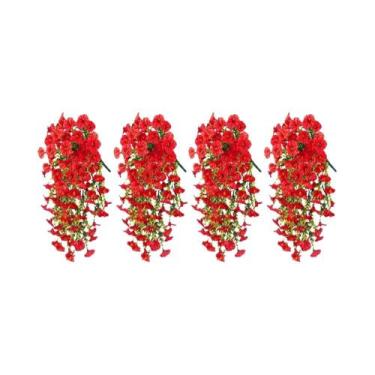 Imagem de Flores Artificiais De Glória Da Manhã Roxa, Plantas Realistas De Seda 