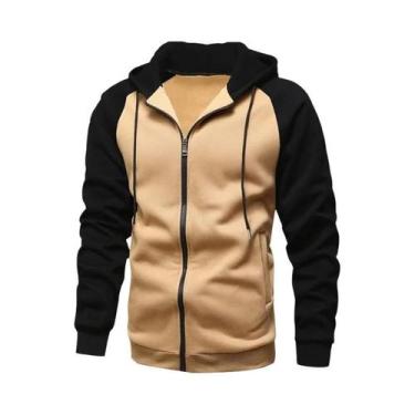 Imagem de Moletom Masculino Slim Fit Com Capuz, Manga Longa, Zíper E Blocos De C