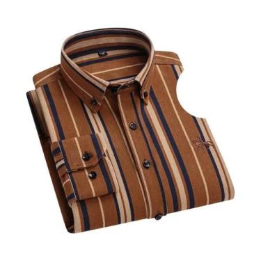 Imagem de Camisa Oxford De Algodão Masculina De Manga Longa, Confortável, Respir