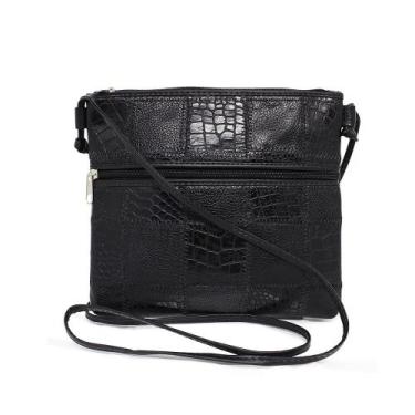 Imagem de Bolsa Feminina a Tiracolo de Retalhos Patchwork - Relicário, Preto