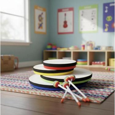Imagem de Kit 4 Tambores Infantil Hand Drum Phx Kids Music