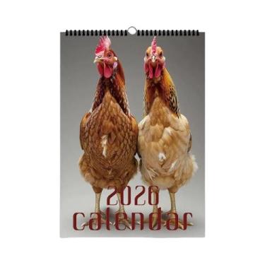 Imagem de Calendário De Parede Abstrato De Galinhas 2026: 12 Designs Únicos E Di
