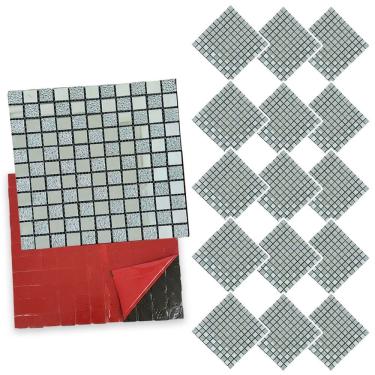 Imagem de Pastilha De Vidro Adesiva Kit 15 Uni Parede Cozinha Banheiro Sala Decorativa Fácil Aplicacao Moderna Reforma Requintado