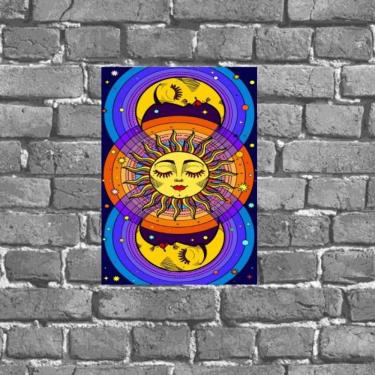 Imagem de Placa Decorativa Mística Sol E Lua 18x27cm