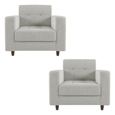 Imagem de Kit 02 Poltronas Arezzo Linho Fibra Siliconada Cinza D'Rossi