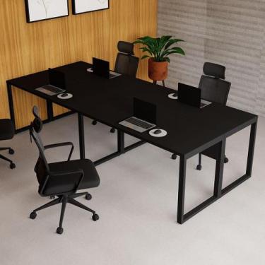 Imagem de Plataforma de Trabalho 4 Pessoas 2,80m x 1,20m Pés Metal Escritório F5