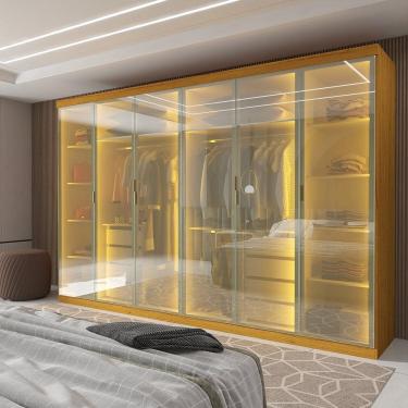 Imagem de Guarda-roupa Casal 6 Portas Reflecta Cumaru Yescasa Naturale