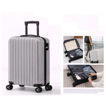 Imagem de Mala Viagem Rigida Abs Bordo Pequena Giro 360 Mao Padrao Cinza