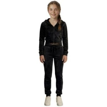 Imagem de Conjunto Moletom Infantil Inverno Plush Peluciado Capuz Veluna-Feminino