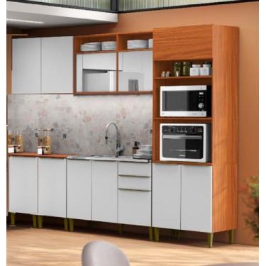 Imagem de Cozinha Luana Modulada 5 peças com Balcão p/ pia 120cm sem cuba - Cina