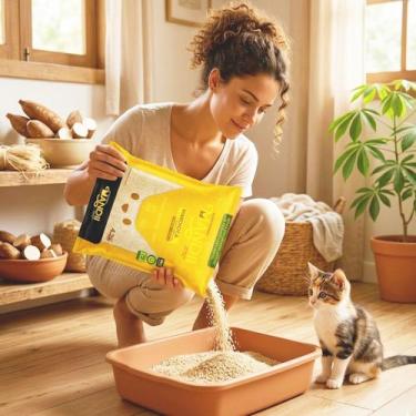 Imagem de Areia Higienica Gato Mandii 4,2Kg Premium Fibra Mandioca - ALL PAPERS