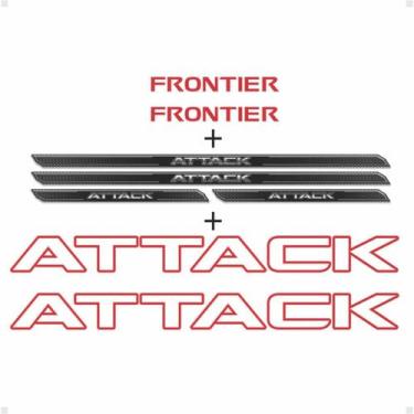 Imagem de Kit Adesivo Faixa Frontier Attack Vermelho + Soleira Porta - SPORTINOX