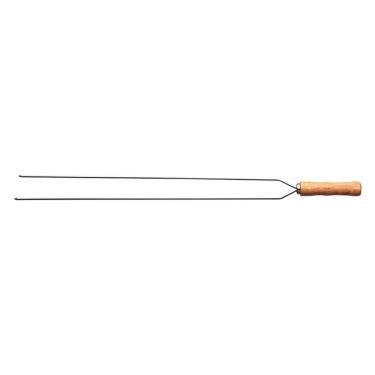 Imagem de Espeto Duplo para Churrasco 26419-085 para Assar Carnes em Aço Inox e Madeira Resistent...