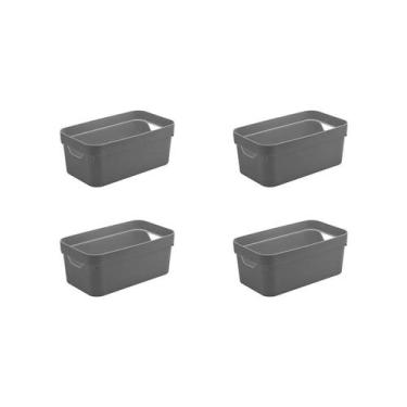 Imagem de Kit de caixa organizadora Ou 4 peças 5,3L Linha Cube