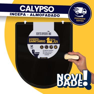 Imagem de Tampa Assento Vaso Sanitária Calypso Incepa Almofadado Preto Ideal Lar