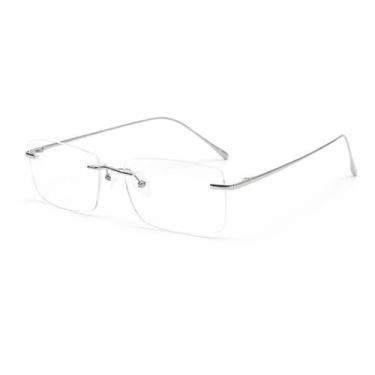 Imagem de Armação de Óculos Sem Aro em Alumínio  Lentes Sem Grau  Leve e Resiste