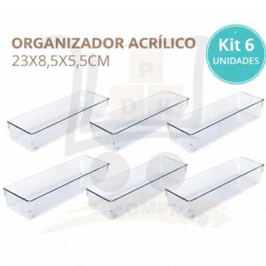 Imagem de Kit Organizador Geladeira Gaveta Banheiro Maquiagem Acrilico Transpare