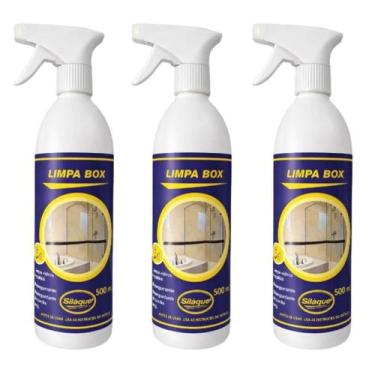 Imagem de Limpa box Vidros Azulejos 500ml Limpeza 3 Unidades - SILAQUA