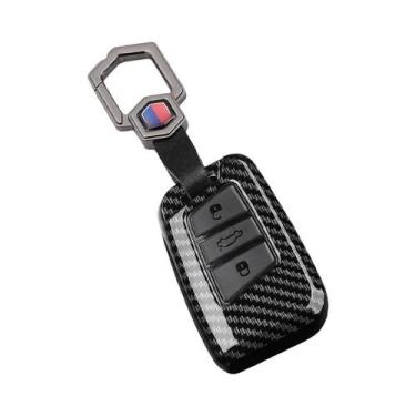 Imagem de Capa De Chave De Carro Em ABS Estilo Fibra De Carbono Para VW Passat B