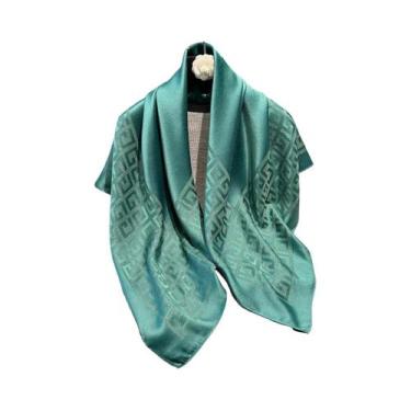 Imagem de Lenço De Chiffon Com Estampa Geométrica Para Mulheres, Faixa De Cabeça