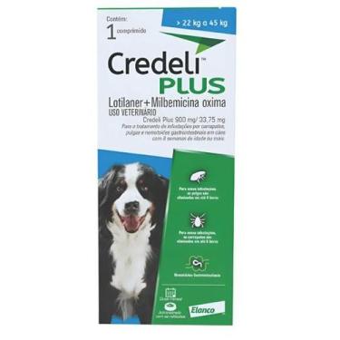 Imagem de Antipulgas Credeli Plus Elanco para Cães 22 a 45kg - 1 Comprimido