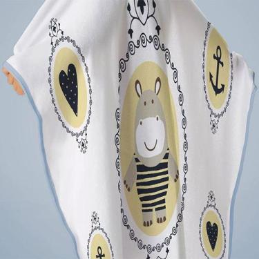 Imagem de Toalha Baby C/ Capuz Tecebem Estampada Kinder Nino Branco