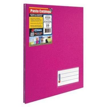 Imagem de Pasta Catalogo Oficio com 25 Envelopes Pink 247x325mm 1 UN Chies