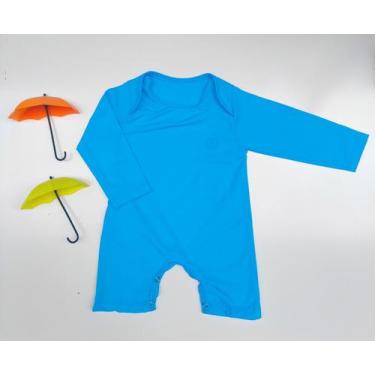 Imagem de Macacão de banho bebê com proteção solar moda praia - Fofinhos, Azul, 