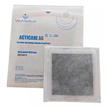 Imagem de Curativo De Carvão Ativado Com Prata 10,5 X 10,5 Vitamedical 1 Unidade