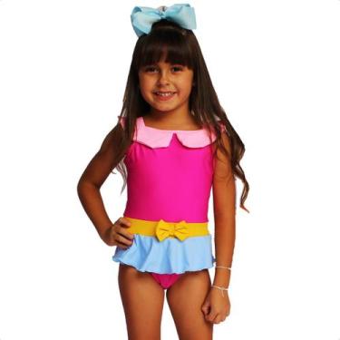 Imagem de Maiô Infantil Menina Juvenil Modinha Lançamento  Maio Princesas Com Ba