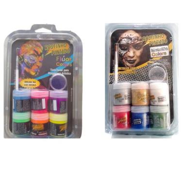 Imagem de 2 Kit Tinta Pintura Facial Festa Aniversario Crianças - Rostinho Pinta