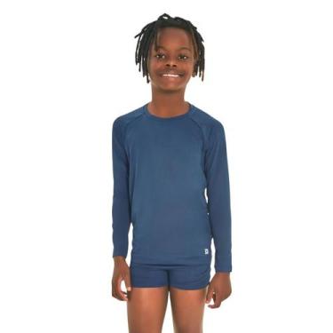 Imagem de Camiseta Térmica Uv Line Proteção Solar Manga Longa Infantil -, Azul m