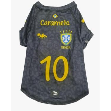 Imagem de Roupa Brasil para Cachorro UV50+ DogNerd Brasil Preta Tamanho:7 - DOG 