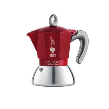 Imagem de Cafeteira Italiana Bialetti Induction Moka 4 Well Red