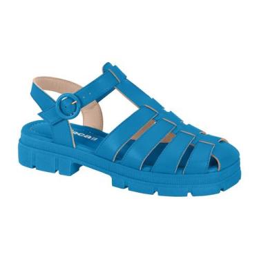 Imagem de Sandalia Moleca Tratorada Fisherman Tendencia Moda 5475107, Azul, 33 B