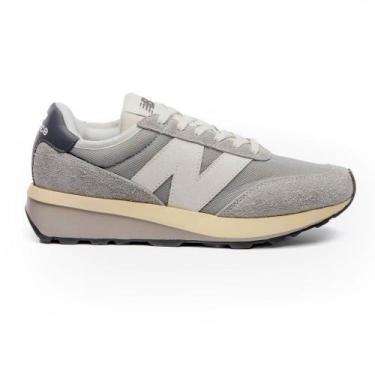 Imagem de Tênis Casual New Balance 370V1 Masculino, Cinza branco off, 40