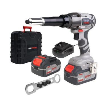 Imagem de Rebitadeira a Bateria 20V 10KN 2,4A para Rebites Até 5mm com Motor Brushless Tork Brasil