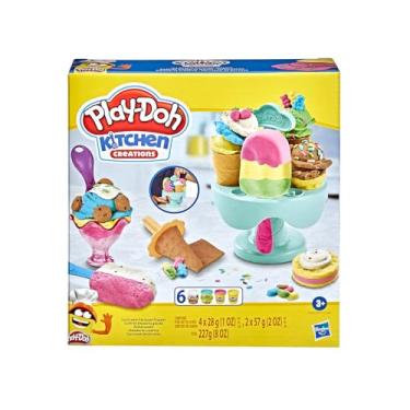 Imagem de Play-Doh, Massinha de Modelar Infantil, Carrossel de Sorvete - Conjunto de Brinquedo com 6 Potes - A partir de 3 Anos