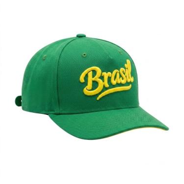 Imagem de Boné Brasil Copa Torcedor Seleção Poliéster Tamanho Único Verde Unissex