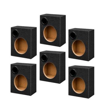 Imagem de Kit Caixas Som Dutadas 6 Polegadas Grafite MDF APSounds
