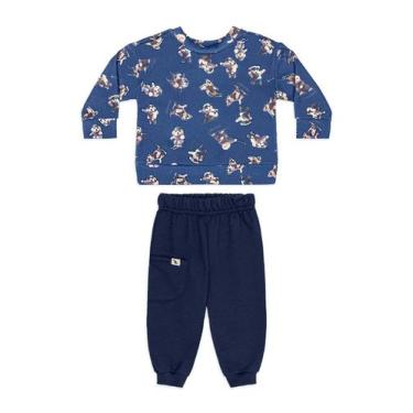 Imagem de Conjunto Bebê Blusão e Calça Quimby, Azul