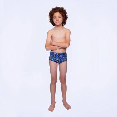 Imagem de Sunga Infantil Tradicional Fish - AZUL NOTURNO 8 - Speedo, Azul, 8
