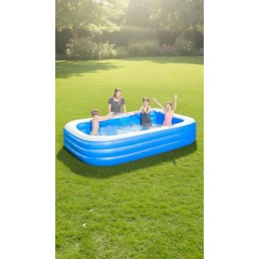 Imagem de Piscina Inflável Retangular 712L 3 Camadas 210cm - Congratulations Sto