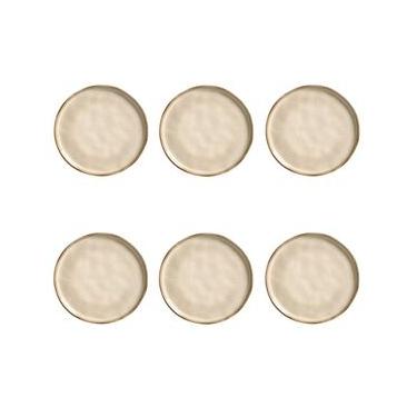 Imagem de Conjunto de Pratos de Sobremesa Bio Raio 6 Peças Cerâmica Stoneware Bege Porto Brasil