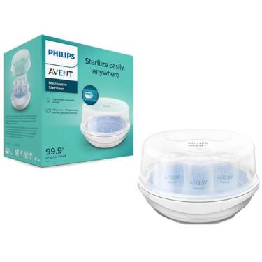 Imagem de Esterilizador à Vapor De Microondas Para Mamadeiras Bicos Copos e Chup