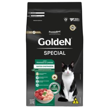 Imagem de Ração Seca GoldeN Special Frango e Carne para Gatos Castrados 3Kg