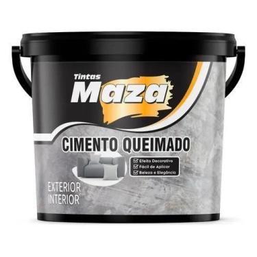 Imagem de Massa Revestimento De Cimento Queimado Maza 5,6 Kg Efeito Parede Plati